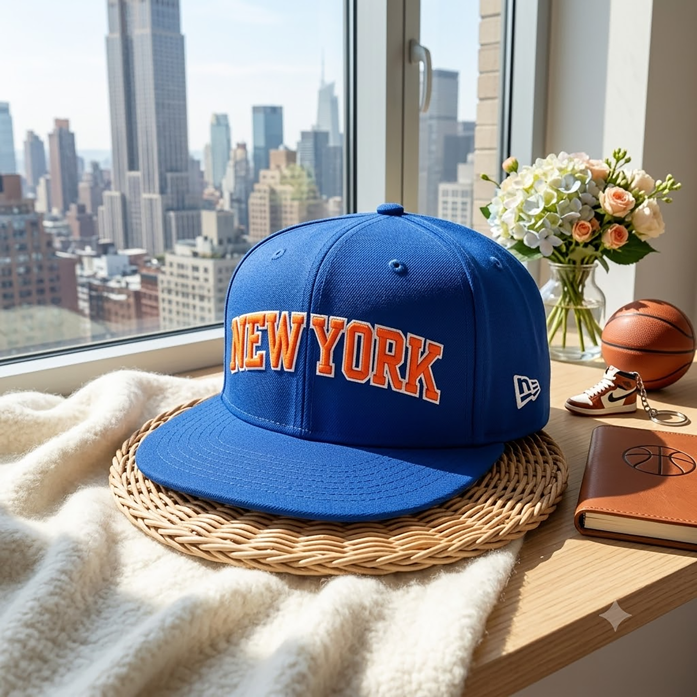 Embroidered Inspired NY Snapback Hat, The Orange and Blue Basketball Team Spirit Cap, Basketball Hat, Game Day Hat, Basketball Fan Gifts