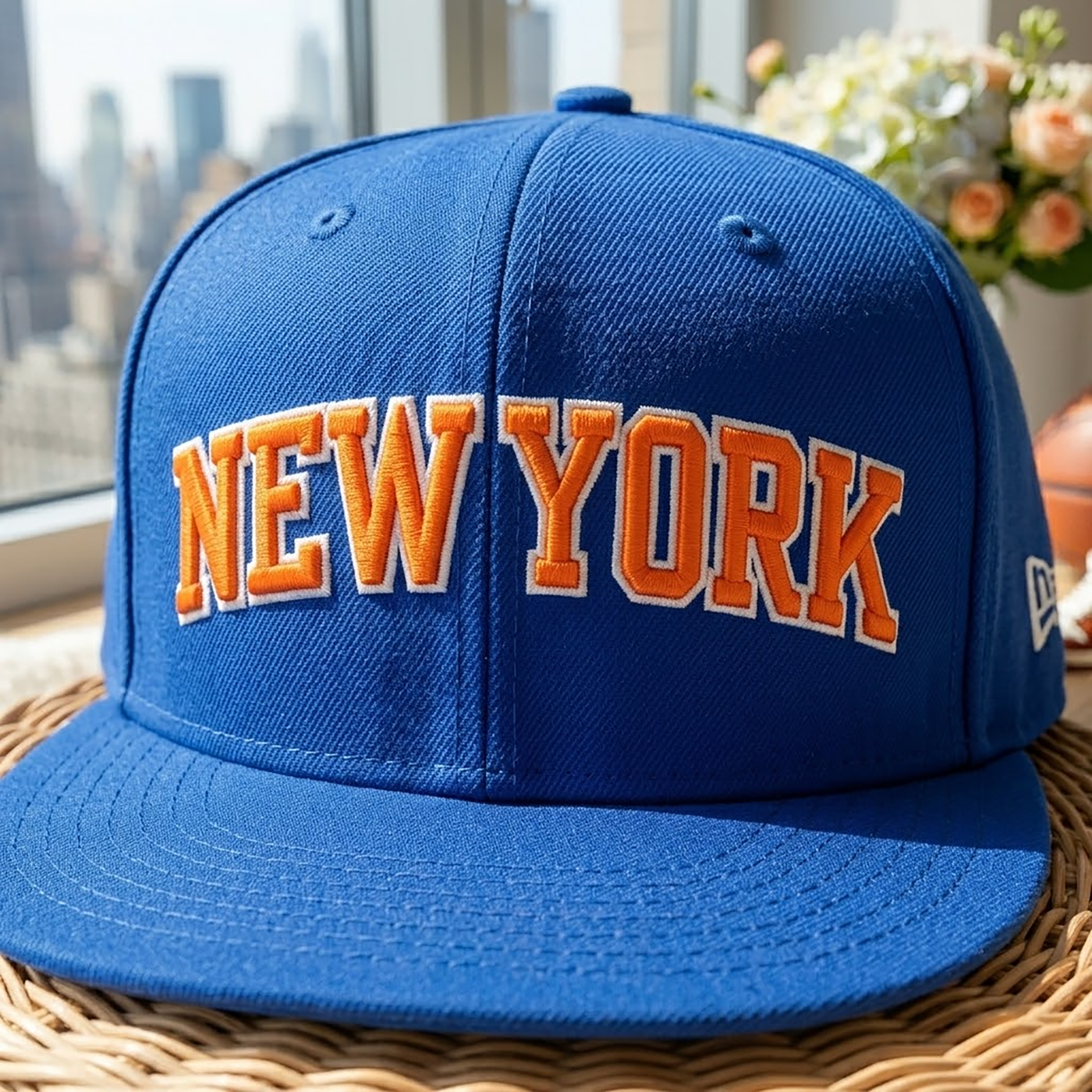 Embroidered Inspired NY Snapback Hat, The Orange and Blue Basketball Team Spirit Cap, Basketball Hat, Game Day Hat, Basketball Fan Gifts