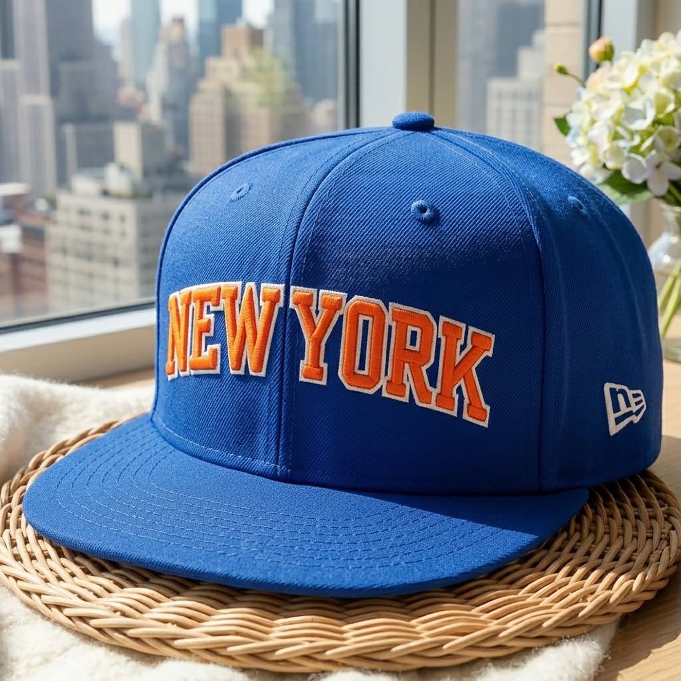 Embroidered Inspired NY Snapback Hat, The Orange and Blue Basketball Team Spirit Cap, Basketball Hat, Game Day Hat, Basketball Fan Gifts