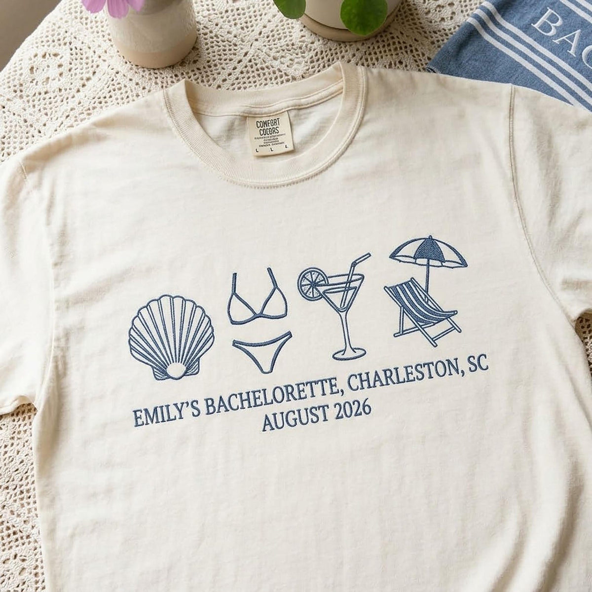 Embroidered Bachelorette Sweatshirt: Last Toast on the Coast, Bachelorette Party Shirt, Bridge Tee