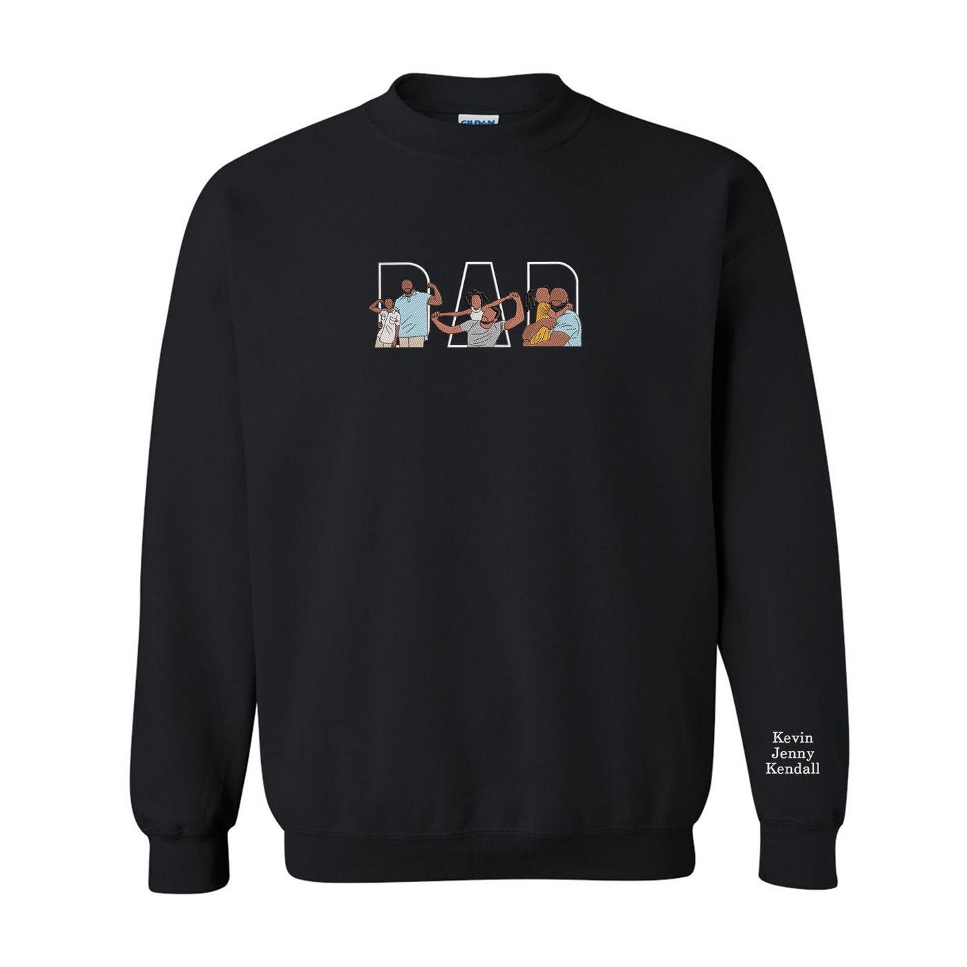 Dad Portrait Custom Embroidered, Custom Embroidered Sweatshirt, Portrait From Photo Embroidered Shirt, Memorial Shirt for Dad, Dad Picture Shirt