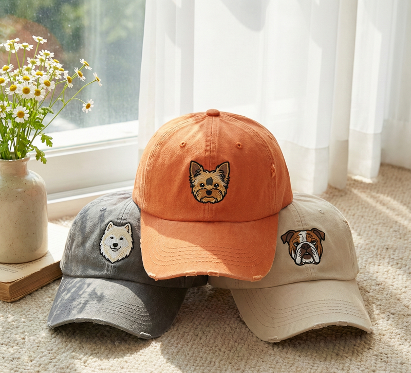Custom Embroidered Pet Photo Hat: Personalized Dog & Cat Baseball Cap