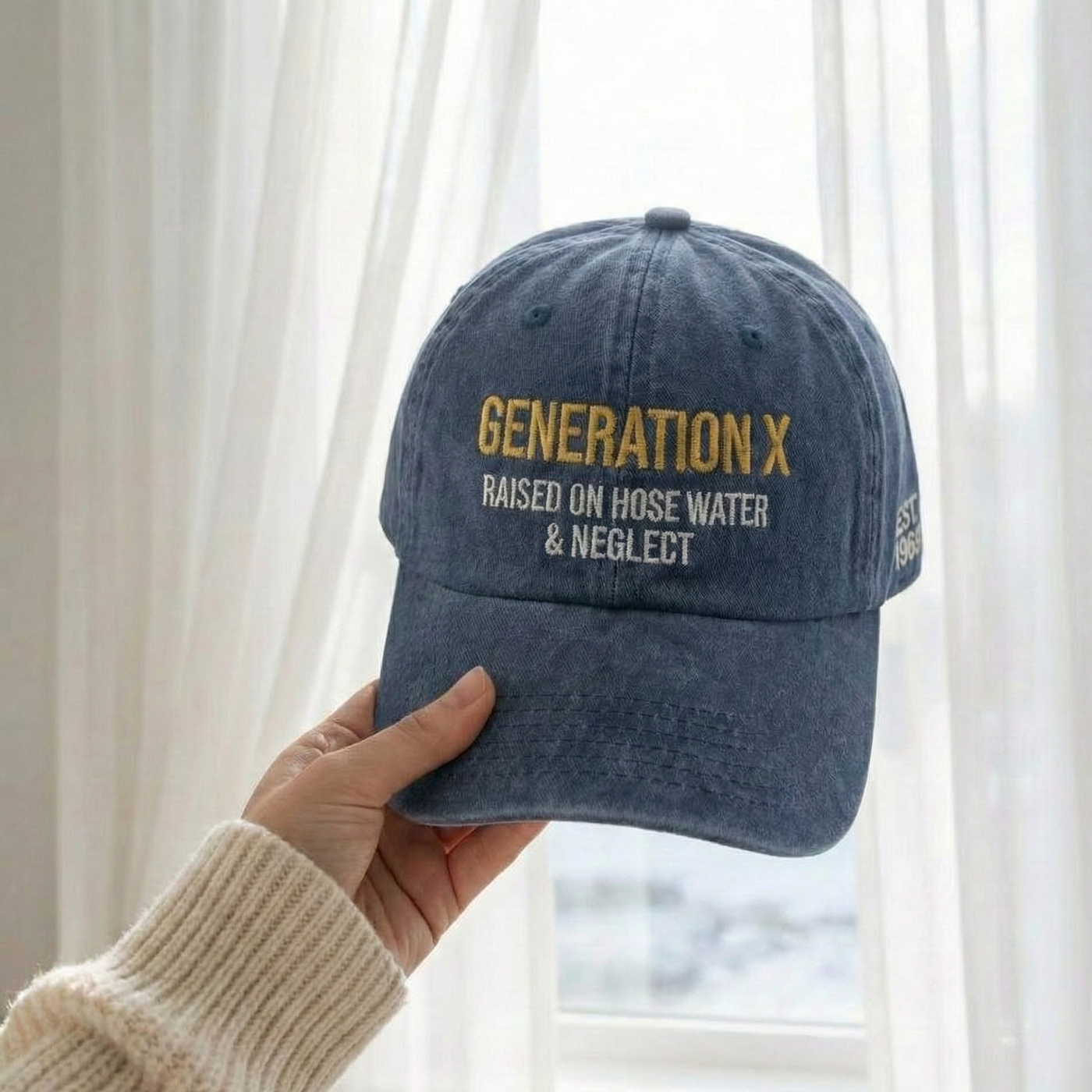Custom Gen X Embroidered Hat, Personalized Generation X Cap, Embroidered Quote Baseball Cap, Gift For Father's Day