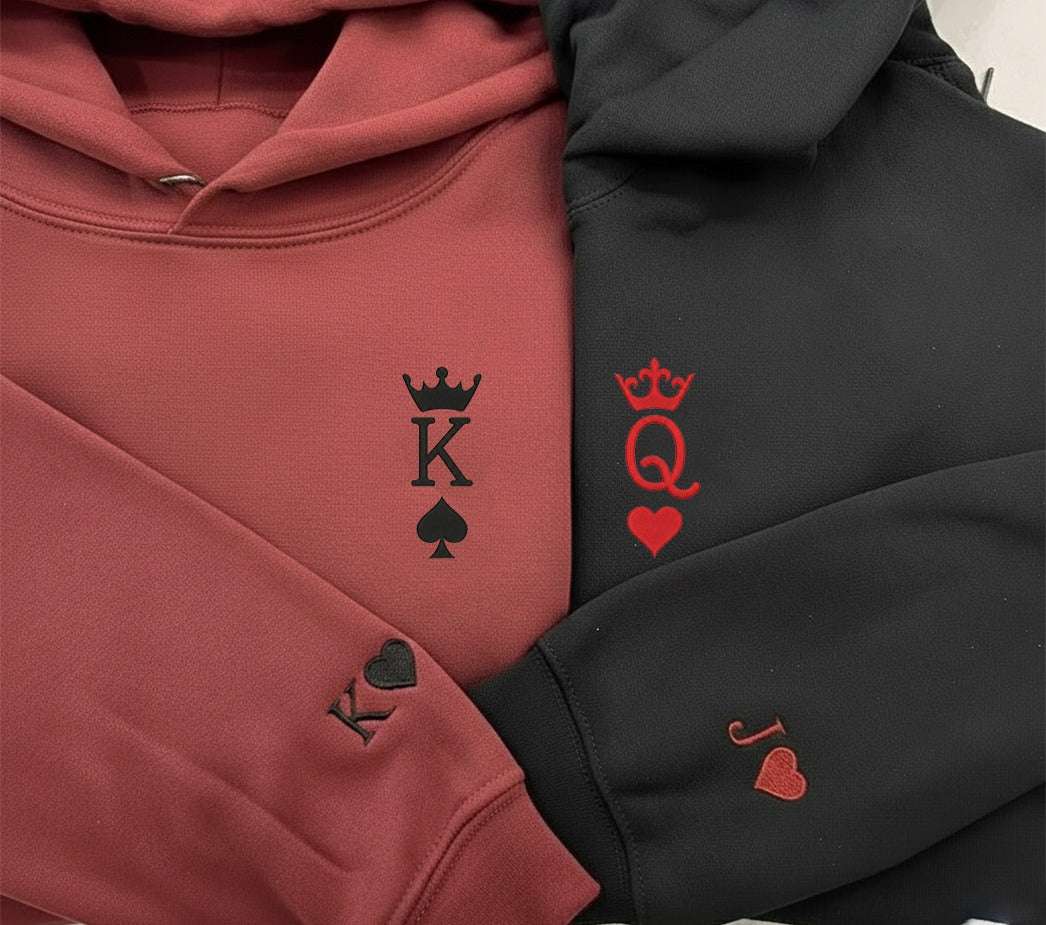 Couple Embroidered Sweatshirt, Matching King And Queen Sweatshirt, Custom Matching Sweatshirt, Personalized Gift For Him