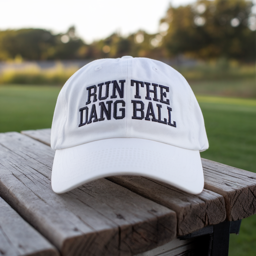 Run The Dang Ball Embroidered Baseball Hat: Custom Baseball Hat, Game Day Trucker Cap, Football Team Cap