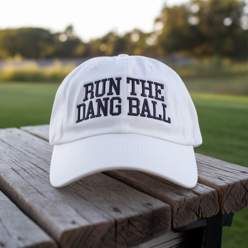 Run The Dang Ball Embroidered Baseball Hat: Custom Baseball Hat, Game Day Trucker Cap, Football Team Cap
