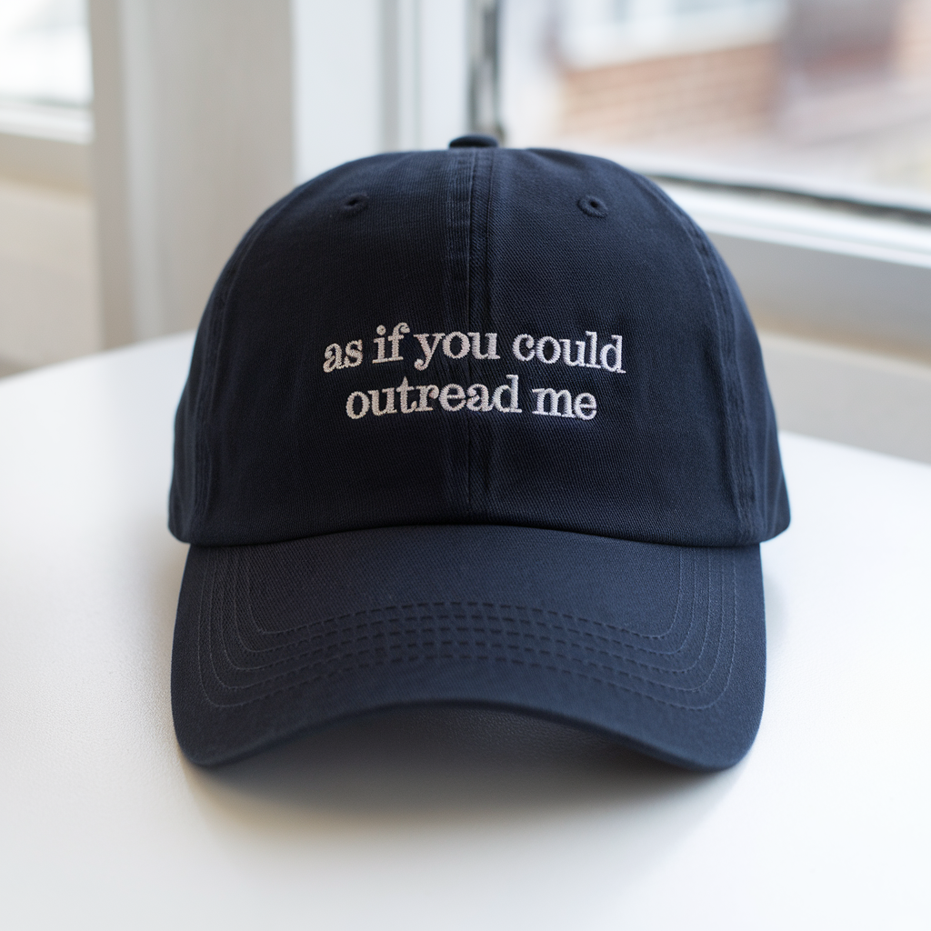 As If You Could Outread Me Baseball Hat: Vampire Movie Quote, As If You Could Outrun Me, Vampire Romance Cap, Subtle Bookish Merch