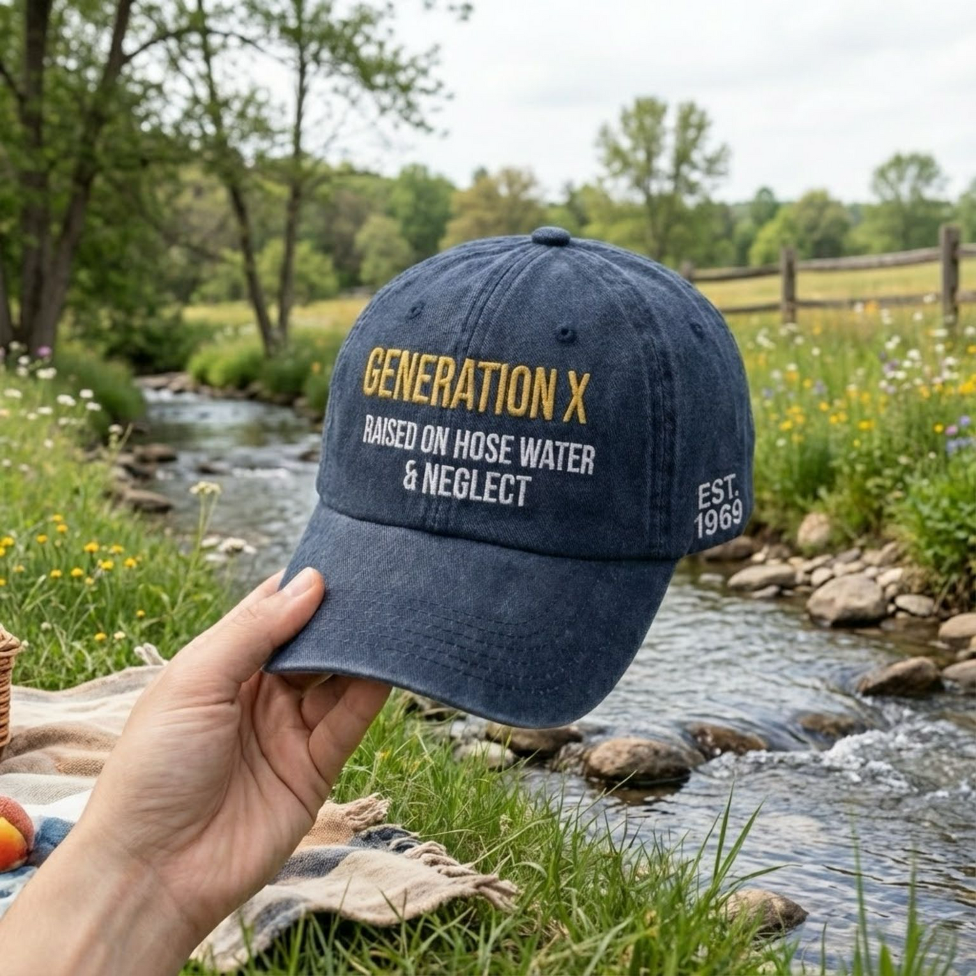 Custom Gen X Embroidered Hat, Personalized Generation X Cap, Embroidered Quote Baseball Cap, Gift For Father's Day
