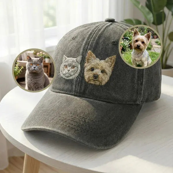 Custom Embroidered Pet Hat Using Pet Photo, Personalized Dog Hat Custom Cat Hat, Custom Pet Cap Dog Hat Custom Dog Baseball Cap, Dog Mom Hat