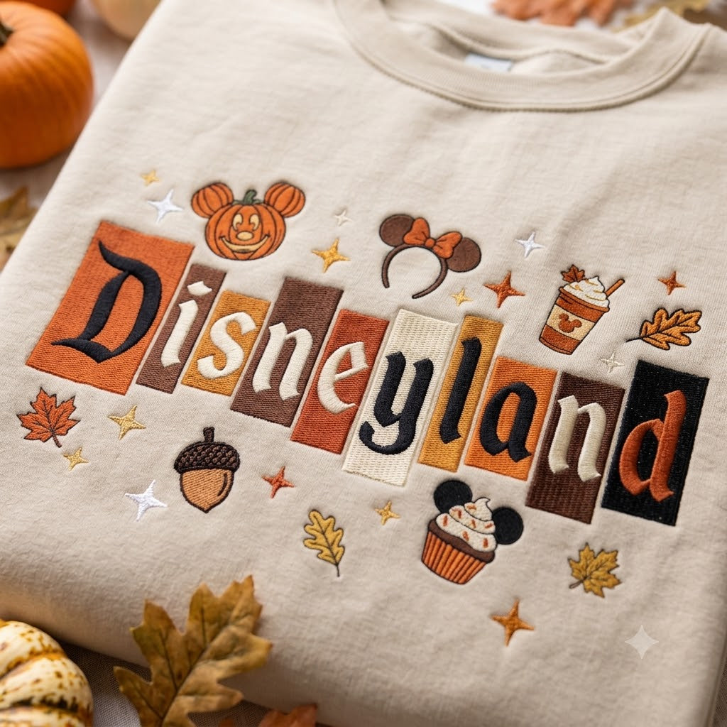 Embroidered Magic Castle Fall Sweatshirt, Fall Pumpkin Crewneck, Magical Land WDW 1955 Shirt, Halloween Gift