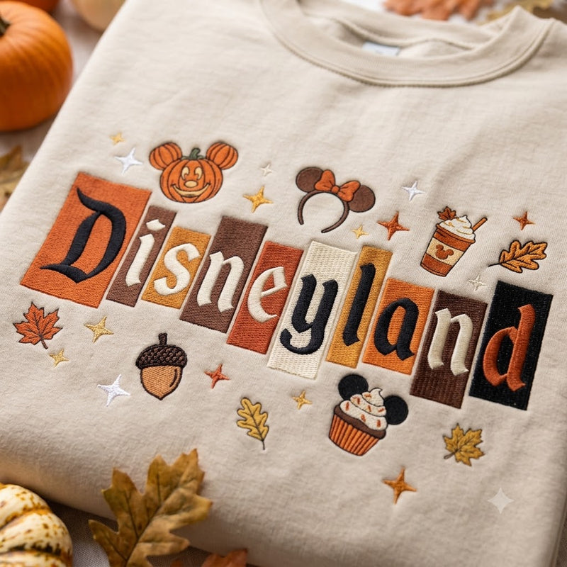 Embroidered Magic Castle Fall Sweatshirt, Fall Pumpkin Crewneck, Magical Land WDW 1955 Shirt, Halloween Gift