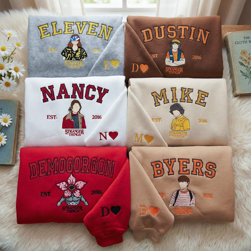 Retro Embroidered Name Sweatshirt – Unisex Fleece Crewneck