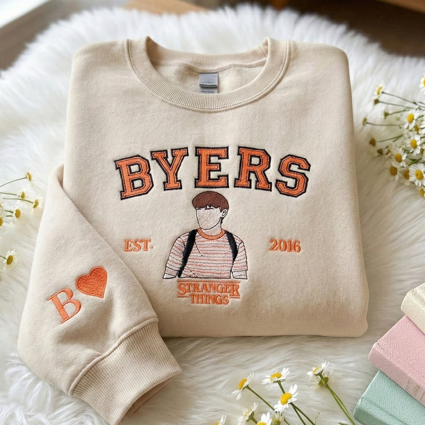 Retro Embroidered Name Sweatshirt – Unisex Fleece Crewneck
