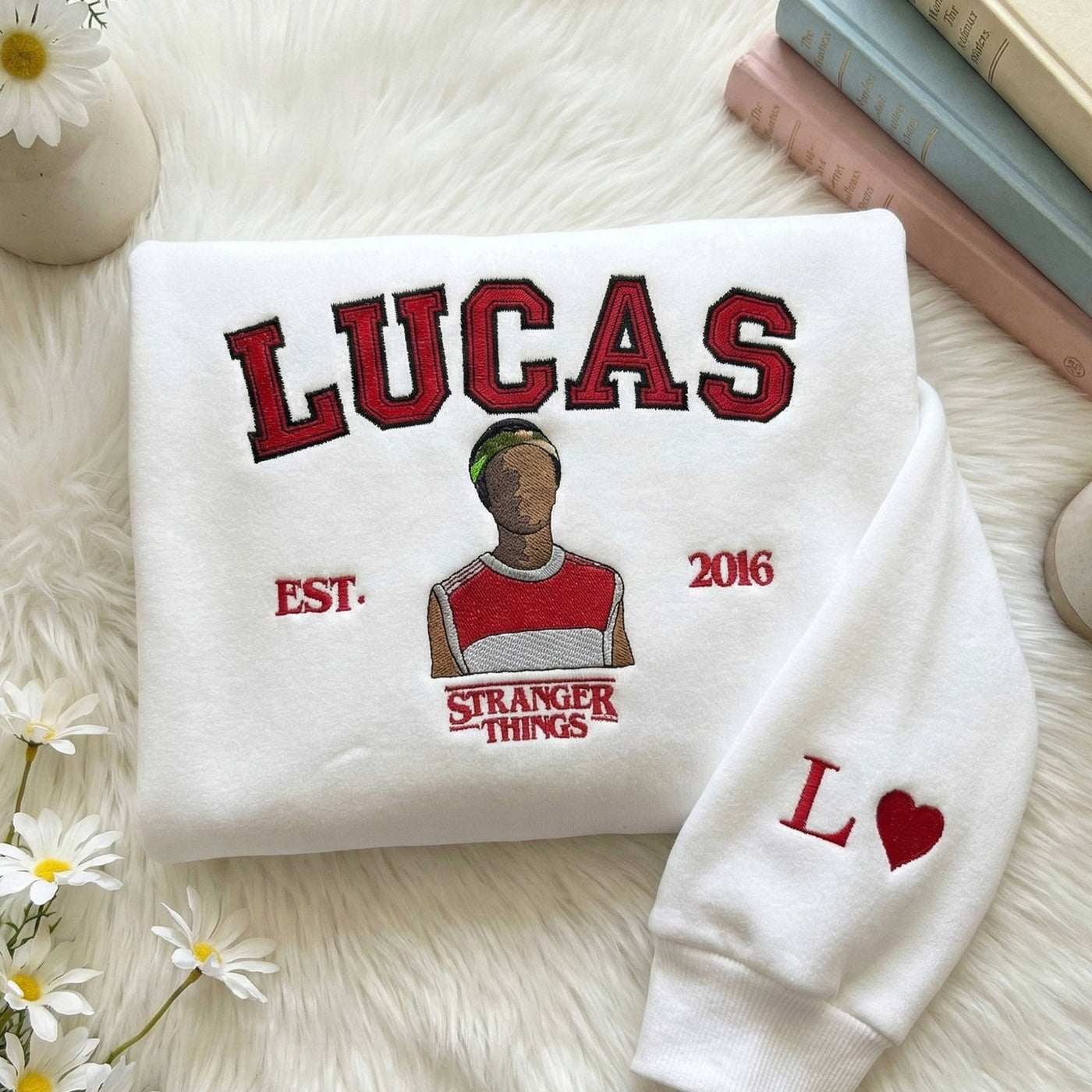 Retro Embroidered Name Sweatshirt – Unisex Fleece Crewneck