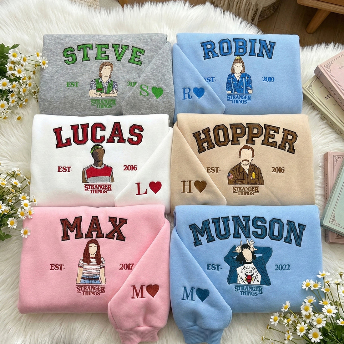 Retro Embroidered Name Sweatshirt – Unisex Fleece Crewneck