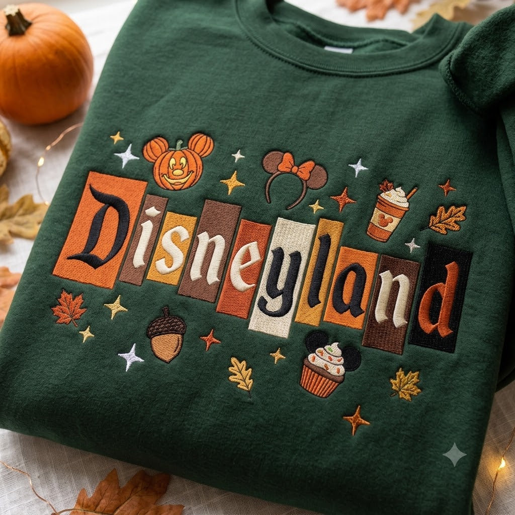 Embroidered Magic Castle Fall Sweatshirt, Fall Pumpkin Crewneck, Magical Land WDW 1955 Shirt, Halloween Gift