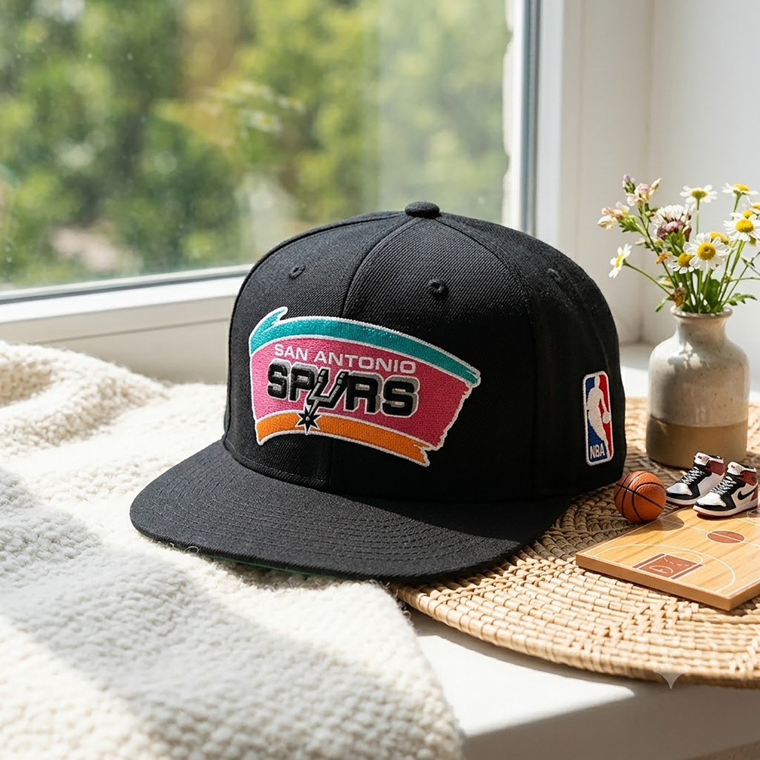 Embroidered Vintage 90’s Basketball Team Snapback Hat, The Silver and Black Team Cap,  Basketball Fan Hat, Game Day Hat, Unisex Sports Gift
