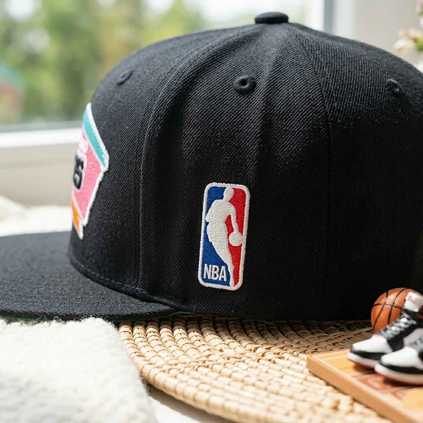 Embroidered Vintage 90’s Basketball Team Snapback Hat, The Silver and Black Team Cap,  Basketball Fan Hat, Game Day Hat, Unisex Sports Gift