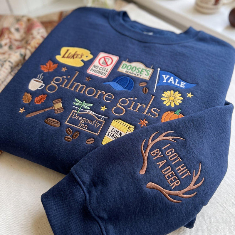 Fall Movie Embroidered Sweatshirt, Stars Fall Apparel, Fall Girls Coquette Shirt, Cozy Autumn Top, Stars Tv Show Tee, Autumn Lover Gift