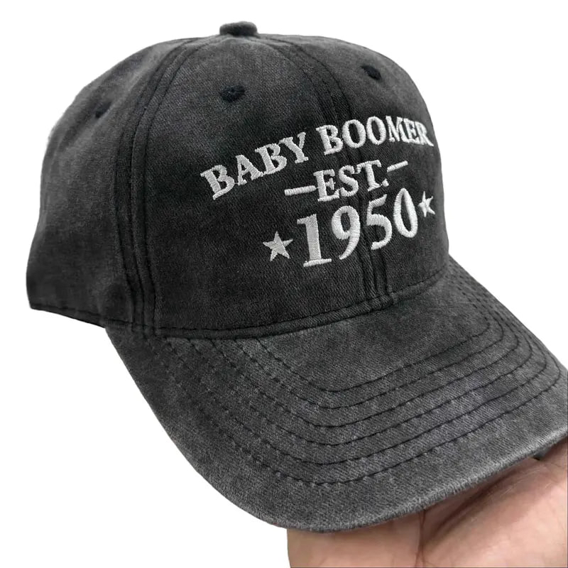 Embroidered Custom Year Baby Boomer Hat, Generation Baby Boomer Cap, Life Style Embroidered Baseball Cap