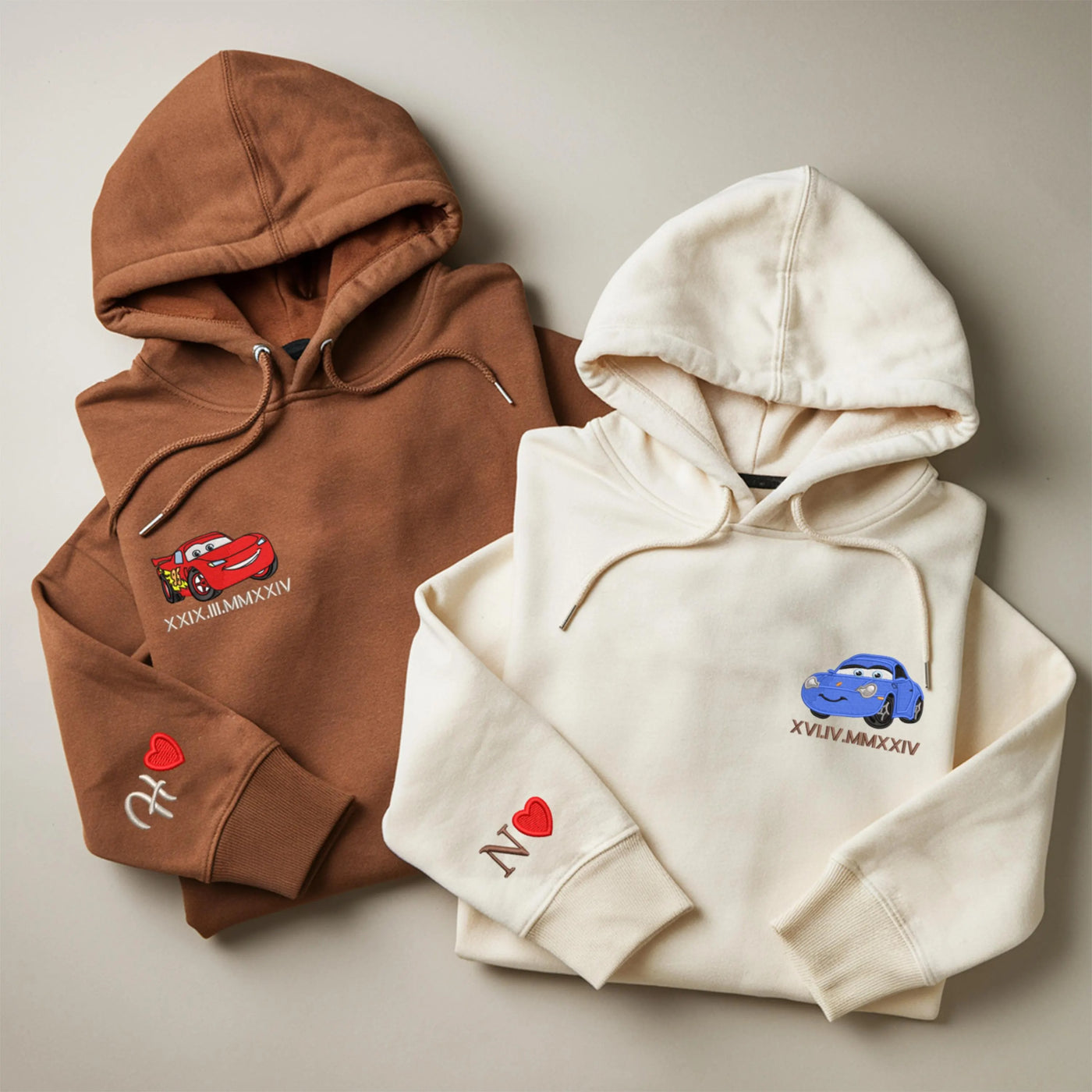 Custom Lovely Car Couple Characters Embroidered Sweatshirt, Couple Matching Sweater Couple Matching Clothe Gift, Gift for Her, We are Couple