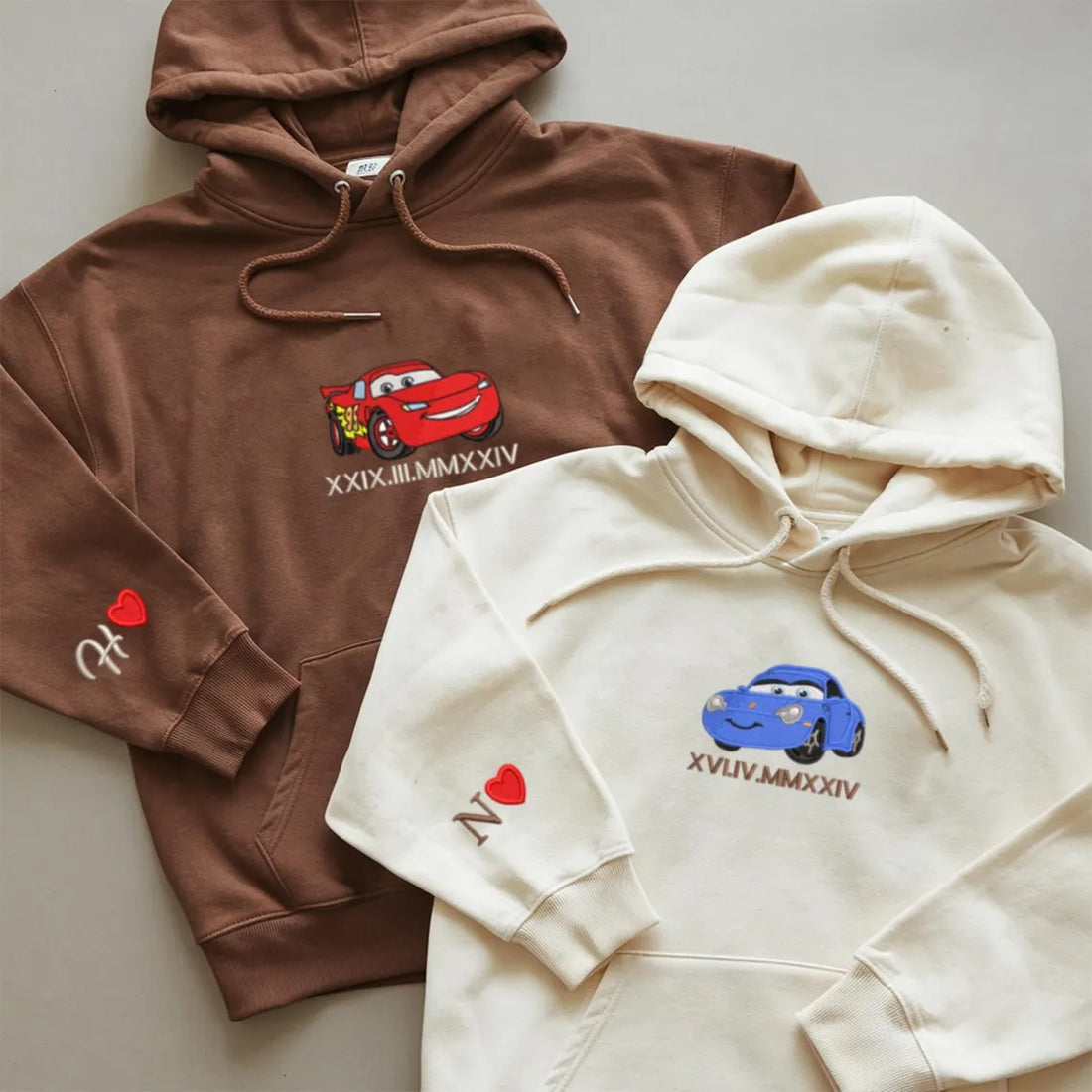 Custom Lovely Car Couple Characters Embroidered Sweatshirt, Couple Matching Sweater Couple Matching Clothe Gift, Gift for Her, We are Couple