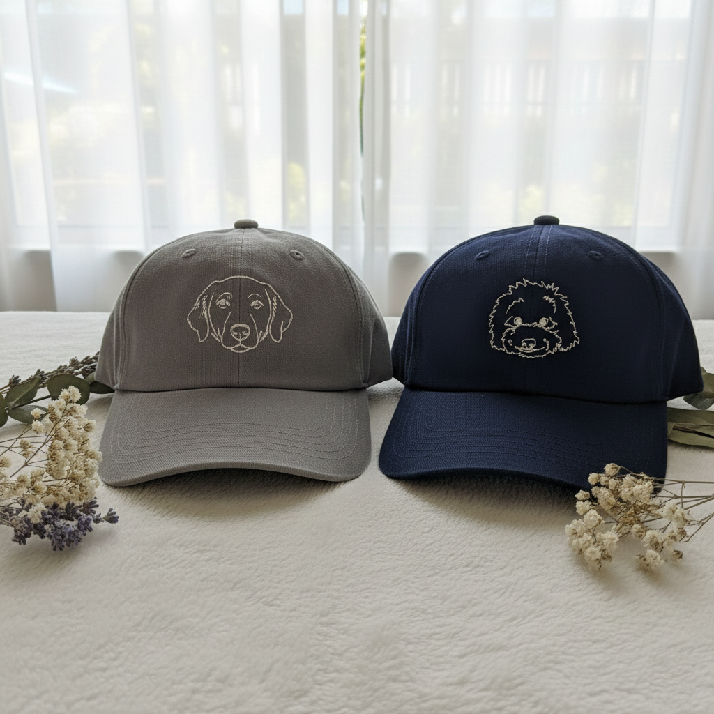 Custom Embroidered Pet Photo Hat: Personalized Dog & Cat Baseball Cap, Pet Lover Gift