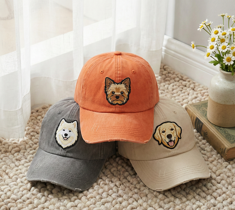 Custom EMBROIDERED Pet Hat, Using Pet Photo Personalized Dog Hat, Custom Cat Hat, Custom Pet Cap, Custom Dog Baseball Cap, Dog Mom Hat
