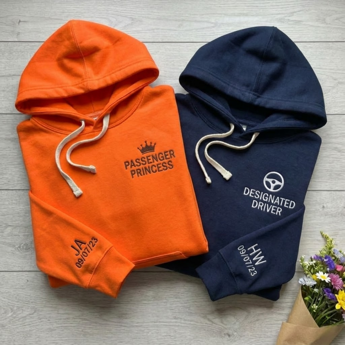 Embroidered Couple Sweatshirt, Designated Driver Embroidered Shirt, Valentine Shirt, Couple Gift for Her, Matching Couple Sweater