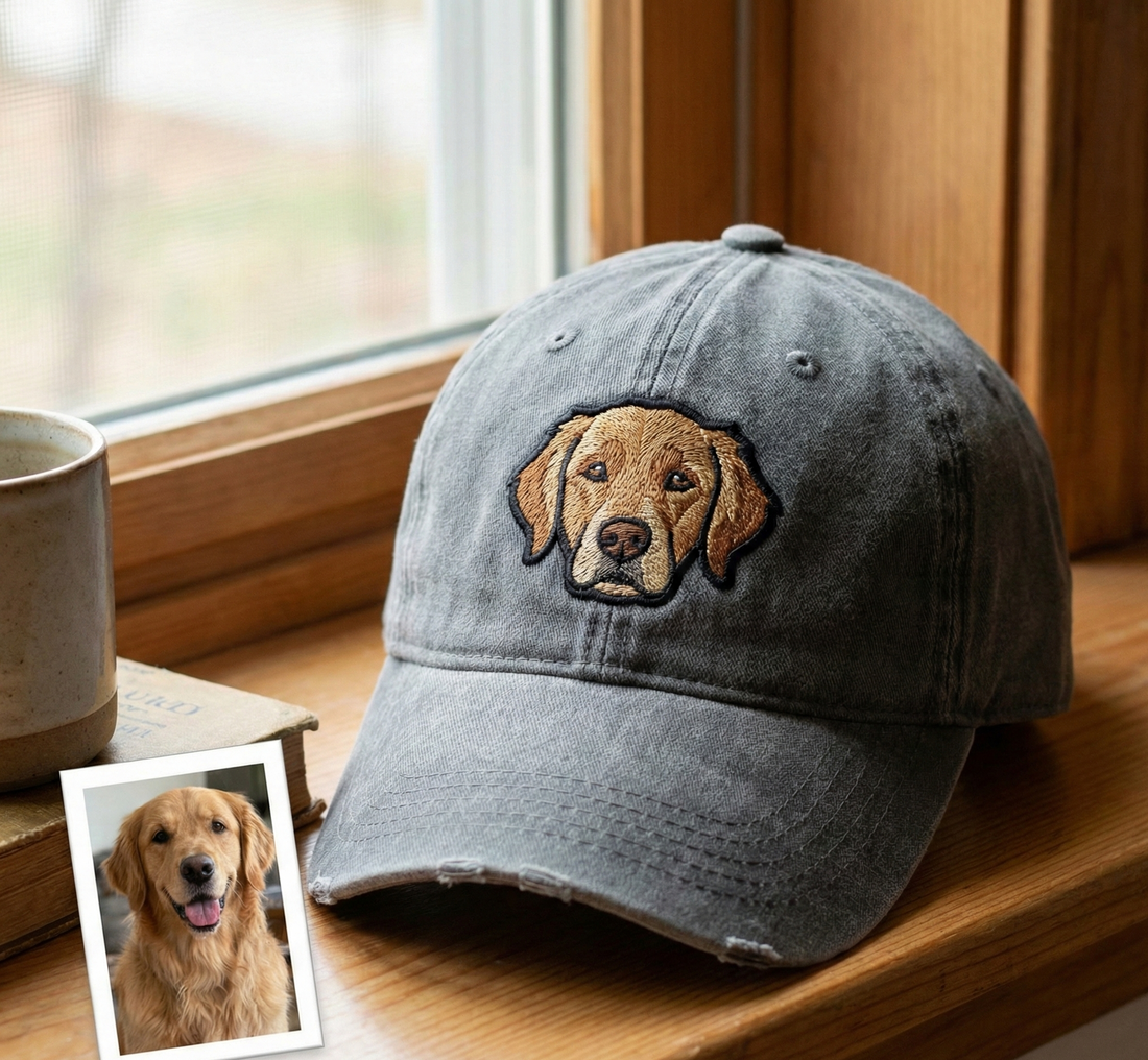 Custom Embroidered Pet Photo Hat: Personalized Dog & Cat Baseball Cap
