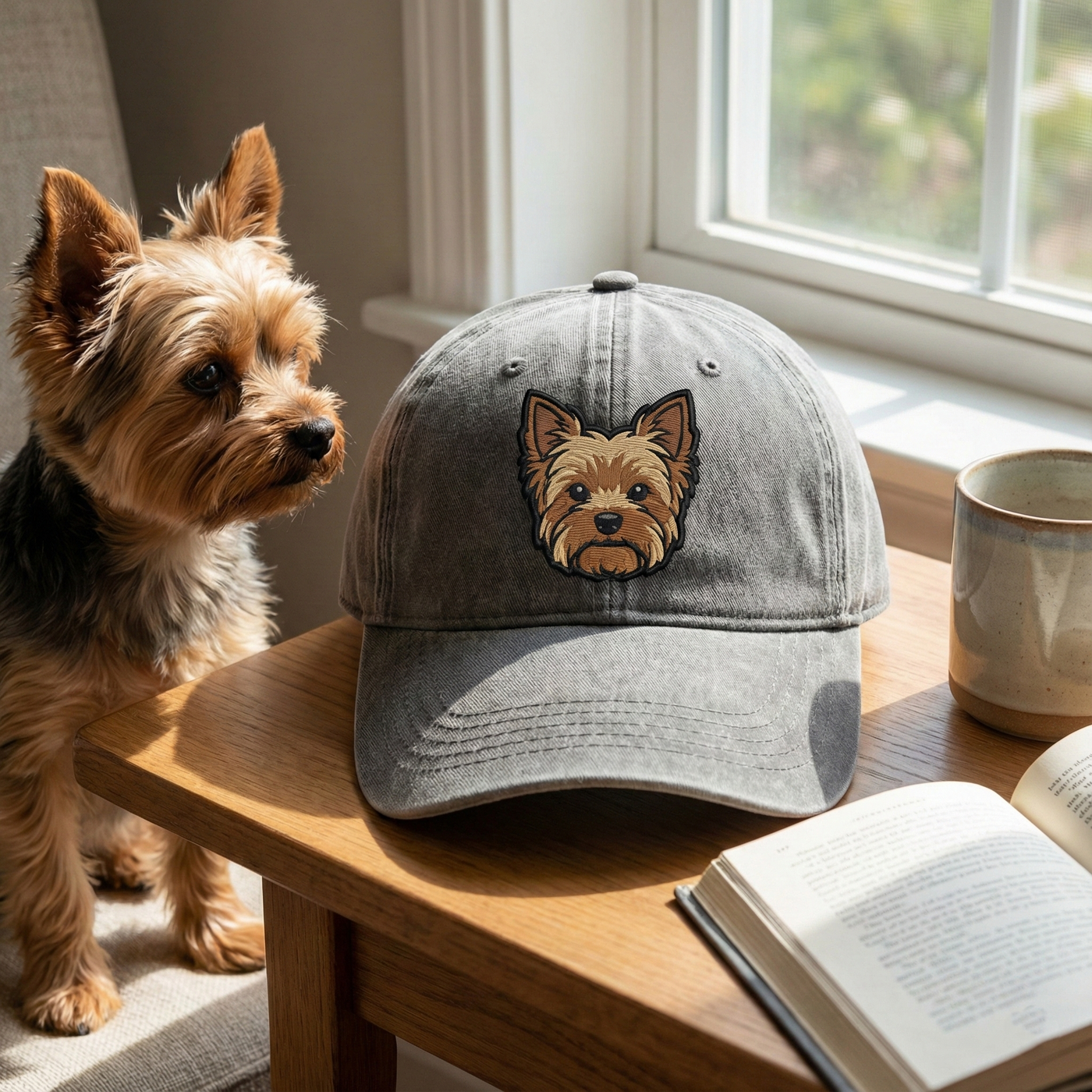 Personalized Embroidery Dog Portrait Hat, Custom Dog Christmas Baseball Cap, Dog Photo Gift for Dog Mom, Holiday Trip Hat