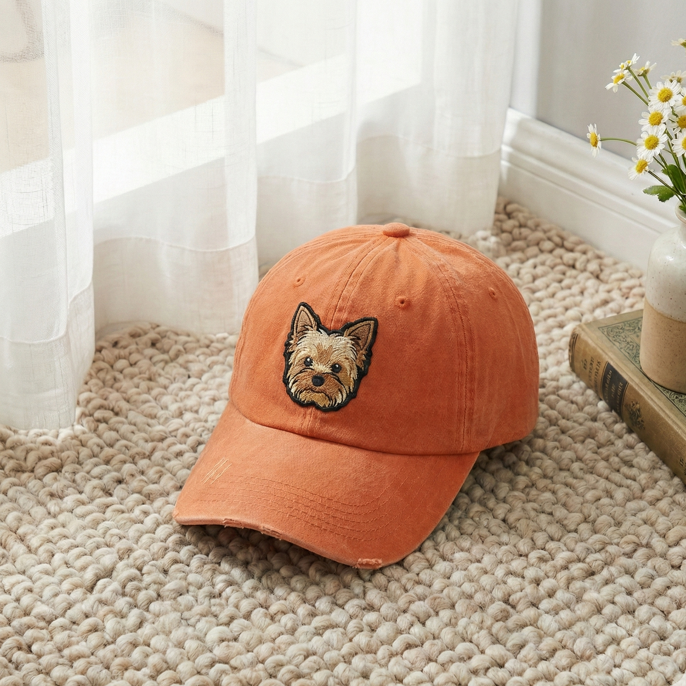 Custom Embroidered Pet Photo Dad Hat – Personalized Dog and Cat Baseball Cap