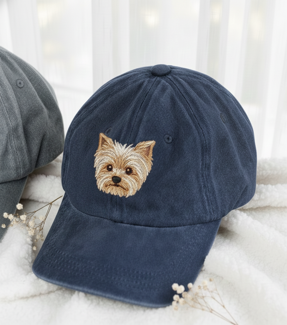 Embroidered Dog With Photo Baseball Hat, Personalized Cat Hat, Custom Pet Face Embroidered Hat, Dog Mom Hat, Pet Lovers Gifts