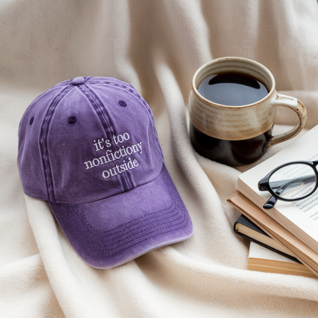 Booktrovert Washed Hat, Too Nonfictiony Outside Cap, Book Lover Hat, Book Club Cap, Fiction Reader Gift, Bookworm Librarian