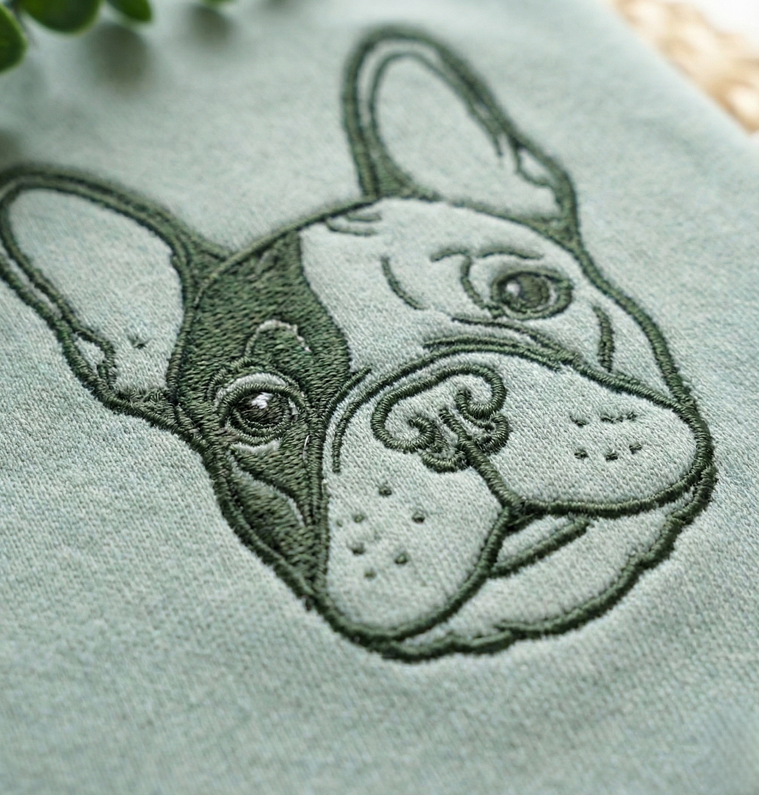 Embroidered Pet Face Line Art Sweatshirts, Personalised Embroidered Dog Sweatshirt with Portrait from Photo,Special Holiday Gift for Dog Mom