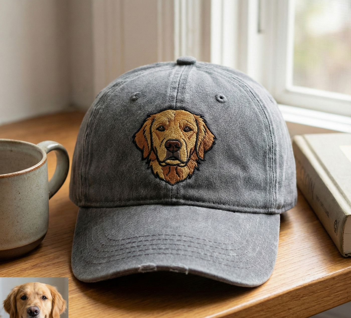 Custom Embroidered Pet Photo Hat: Personalized Dog & Cat Baseball Cap