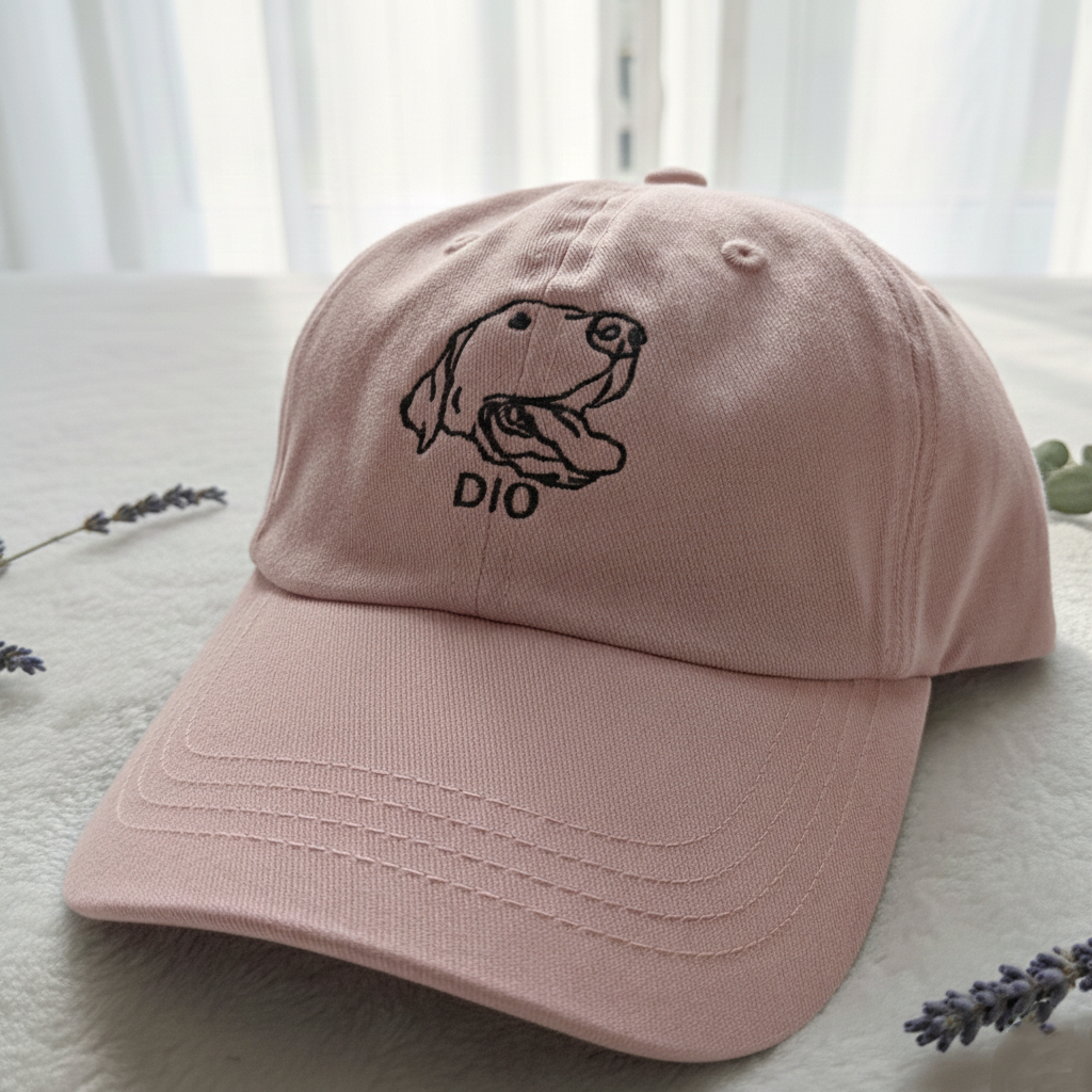 Custom Embroidered Pet Photo Hat: Personalized Dog & Cat Baseball Cap, Pet Lover Gift