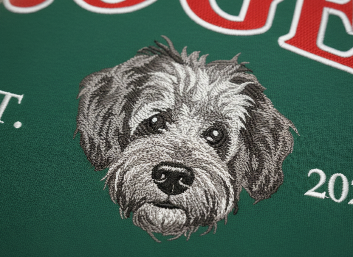 Custom Pet Embroidered Sweatshirt, Custom Pet Portrait Embroidered Shirt, Personalized Pet Face Embroidered Shirt, Gift For Pet Lover, Christmas Gift