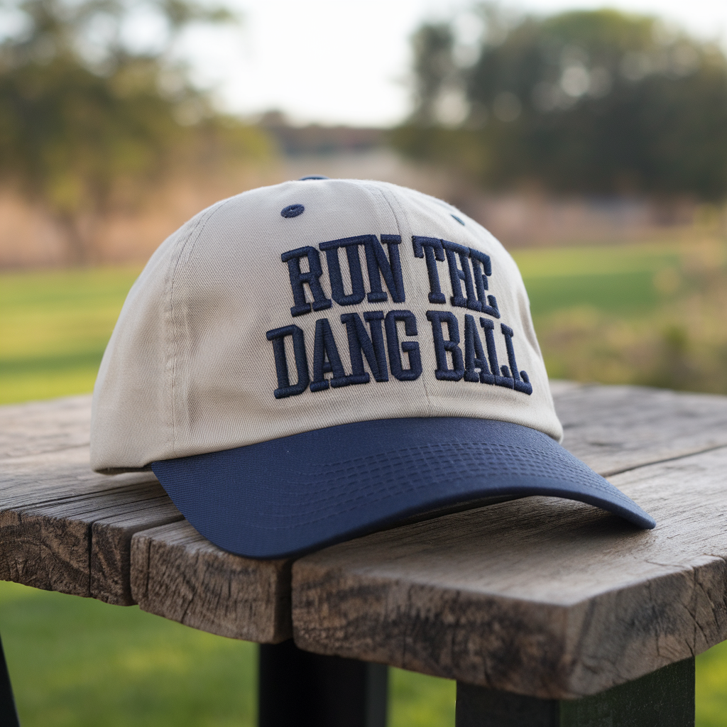 Run The Dang Ball Embroidered Baseball Hat: Custom Baseball Hat, Game Day Trucker Cap, Football Team Cap