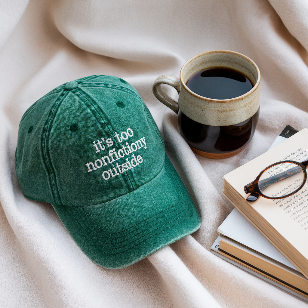 Booktrovert Washed Hat, Too Nonfictiony Outside Cap, Book Lover Hat, Book Club Cap, Fiction Reader Gift, Bookworm Librarian