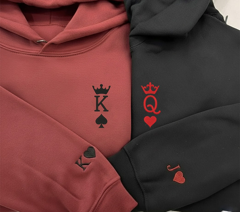 Couple Embroidered Sweatshirt, Matching King And Queen Sweatshirt, Custom Matching Sweatshirt, Personalized Gift For Him