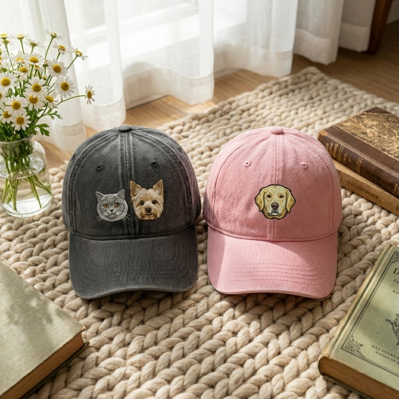 Custom Embroidered Pet Hat Using Pet Photo, Personalized Dog Hat Custom Cat Hat, Custom Pet Cap Dog Hat Custom Dog Baseball Cap, Dog Mom Hat