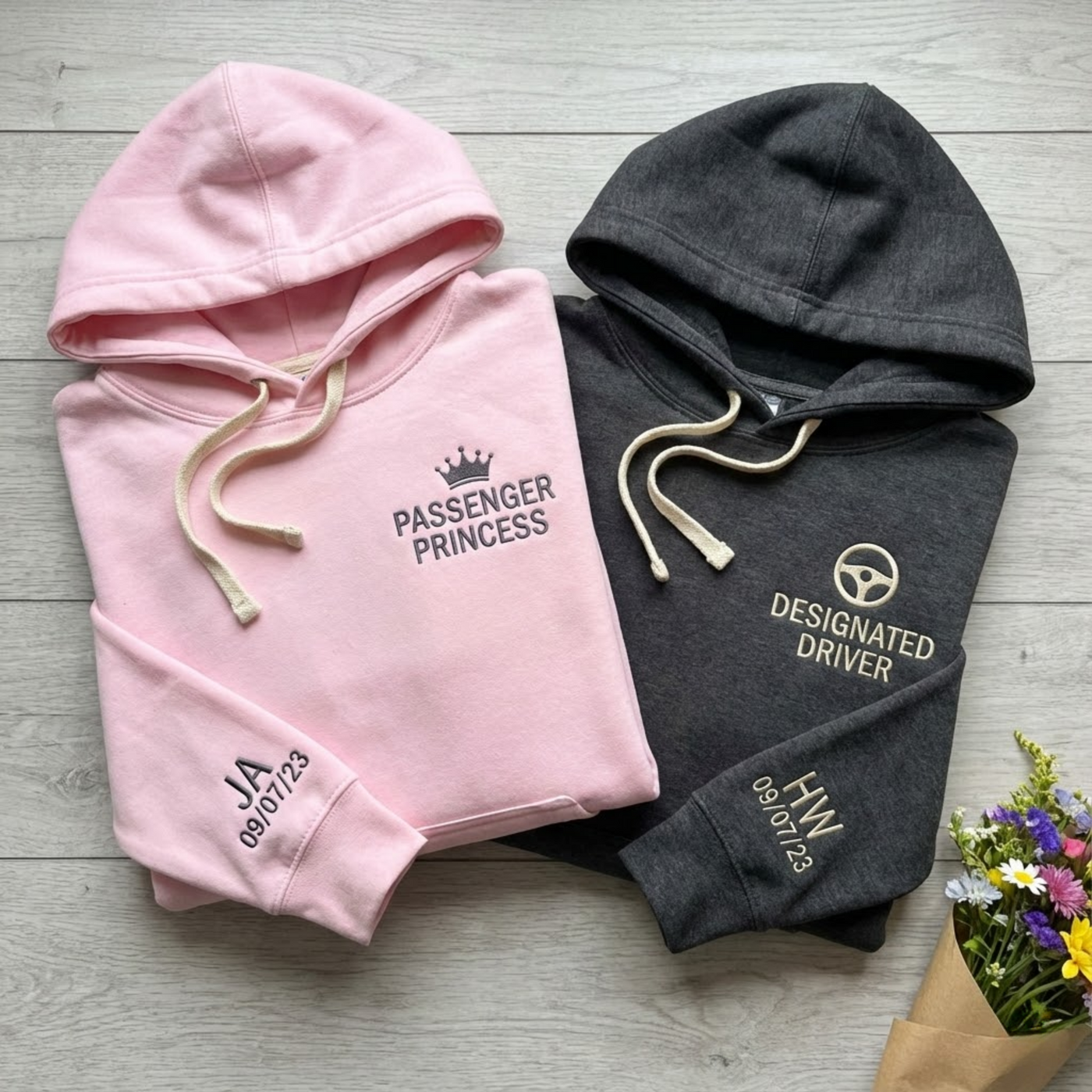 Embroidered Couple Sweatshirt, Designated Driver Embroidered Shirt, Valentine Shirt, Couple Gift for Her, Matching Couple Sweater