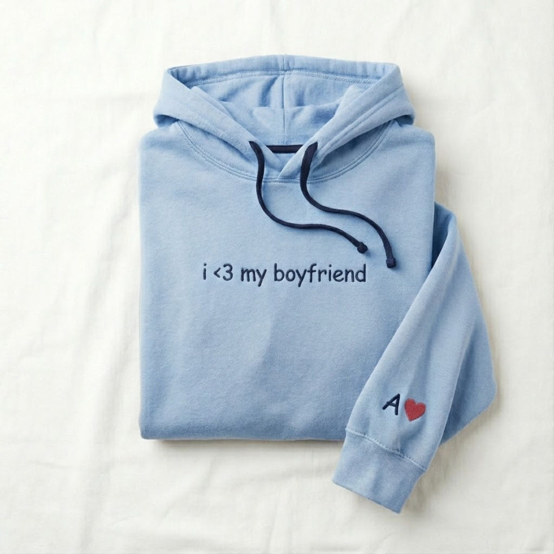 Custom Embroidered i love my girlfriend, Valentines Day Gift, Couple Matching Initial Hoodie, Personalized Gifts, Valentine Gifts
