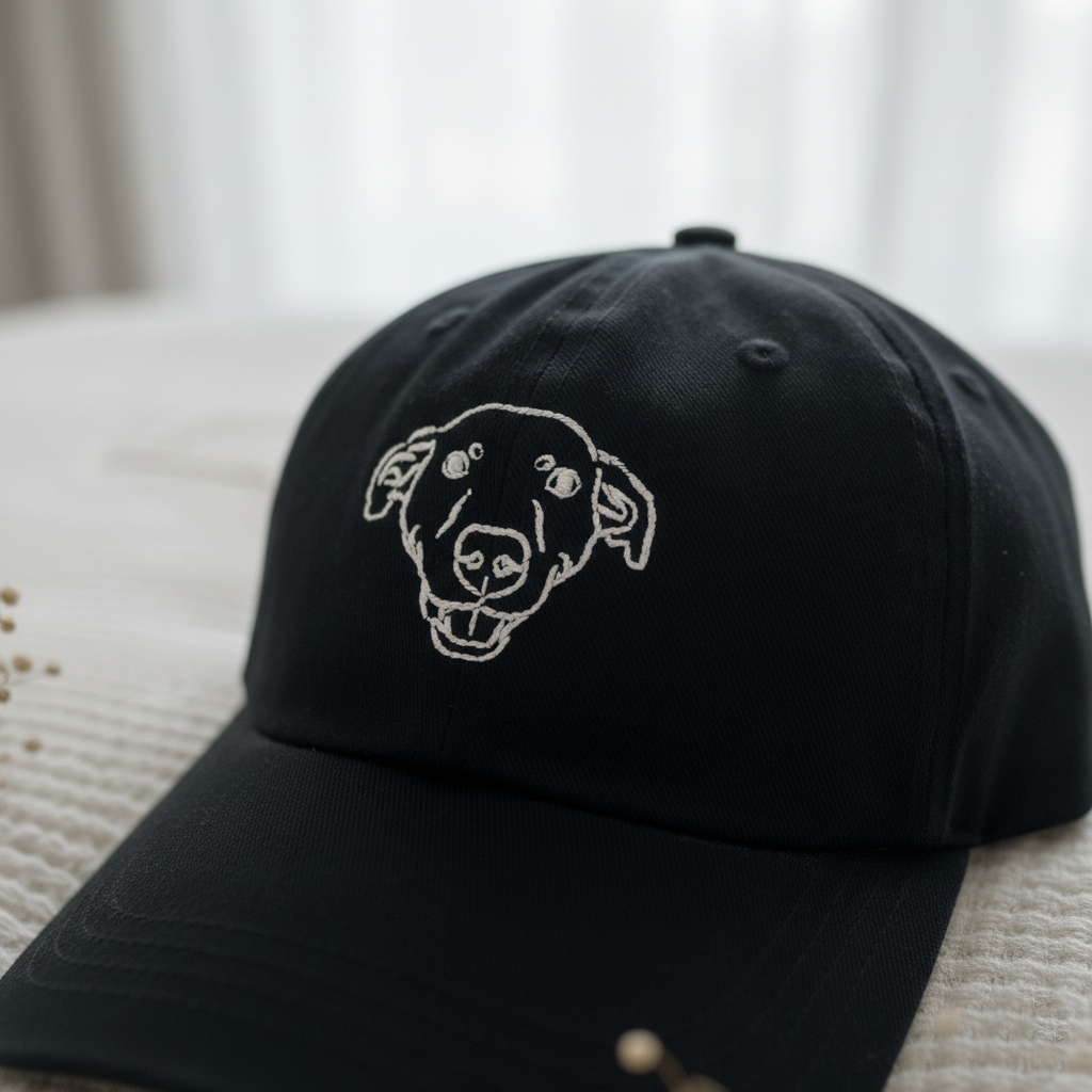 Custom Embroidered Pet Photo Hat: Personalized Dog & Cat Baseball Cap, Pet Lover Gift