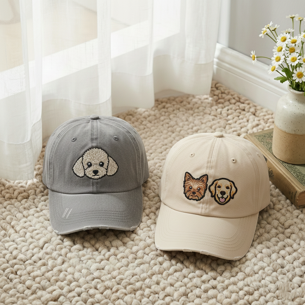 Custom EMBROIDERED Pet Hat, Using Pet Photo Personalized Dog Hat, Custom Cat Hat, Custom Pet Cap, Custom Dog Baseball Cap, Dog Mom Hat