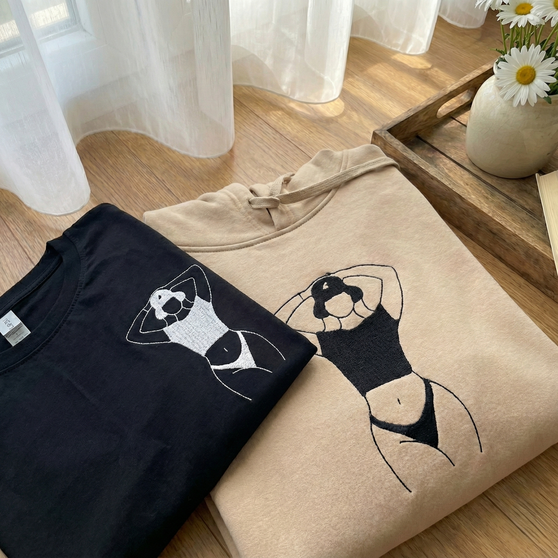 EMBROIDERED Spicy Valentine Sweater, Custom Portrait Couple Sweatshirt, Custom Photo Outlined Shirt, Valentine Gift For Boyfriend