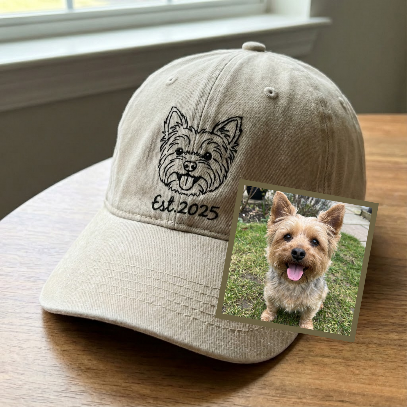 Custom Outline Embroidered Pet Hat Using Pet Photo, Personalized Dog Hat Custom Cat Hat, Outline Custom Pet Cap Dog Hat Custom Dog Baseball Cap, Dog Mom Hat