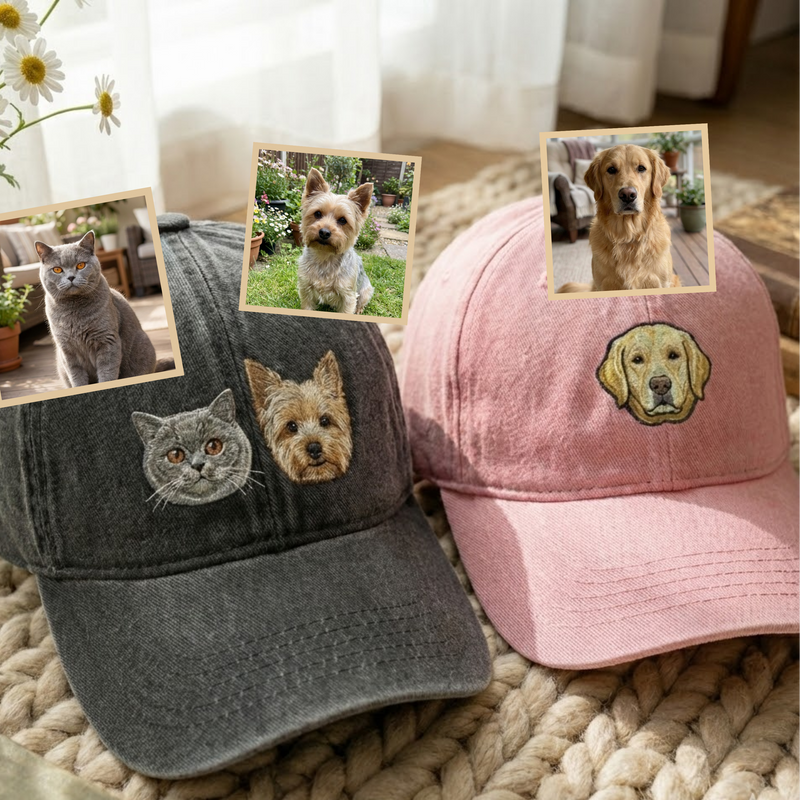 Custom Embroidered Pet Hat Using Pet Photo, Personalized Dog Hat Custom Cat Hat, Custom Pet Cap Dog Hat Custom Dog Baseball Cap, Dog Mom Hat
