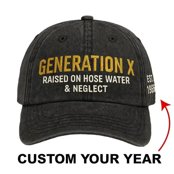 Custom Gen X Embroidered Hat, Personalized Generation X Cap, Embroidered Quote Baseball Cap, Gift For Father's Day